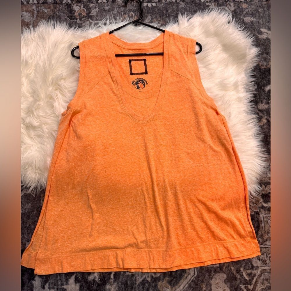 Fp free people movement Orange Oversized Sleeveless Women's Tank Top slit side